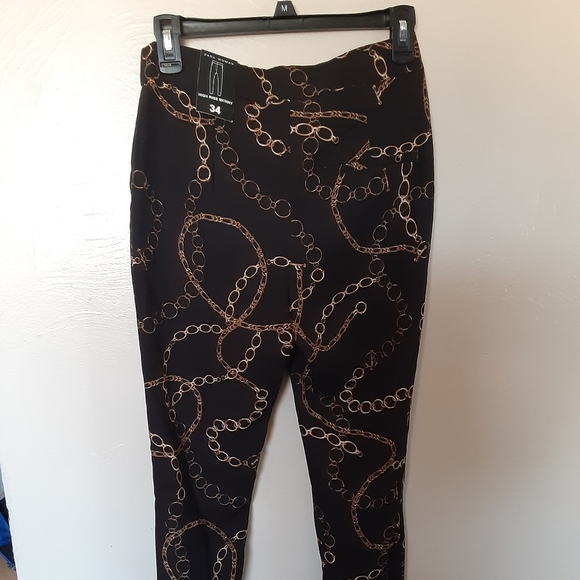 Zara Woman High Rise Skinny Chain Print Pant - Picture 2 of 6